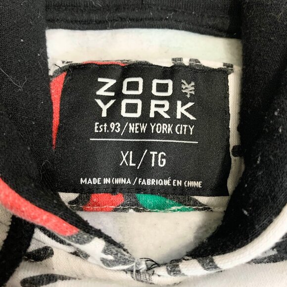 VTG Y2K 2000s Zoo York Graffiti AOP Hoodie Mens XL Skater Hip Hop Streetwear - Picture 5 of 7